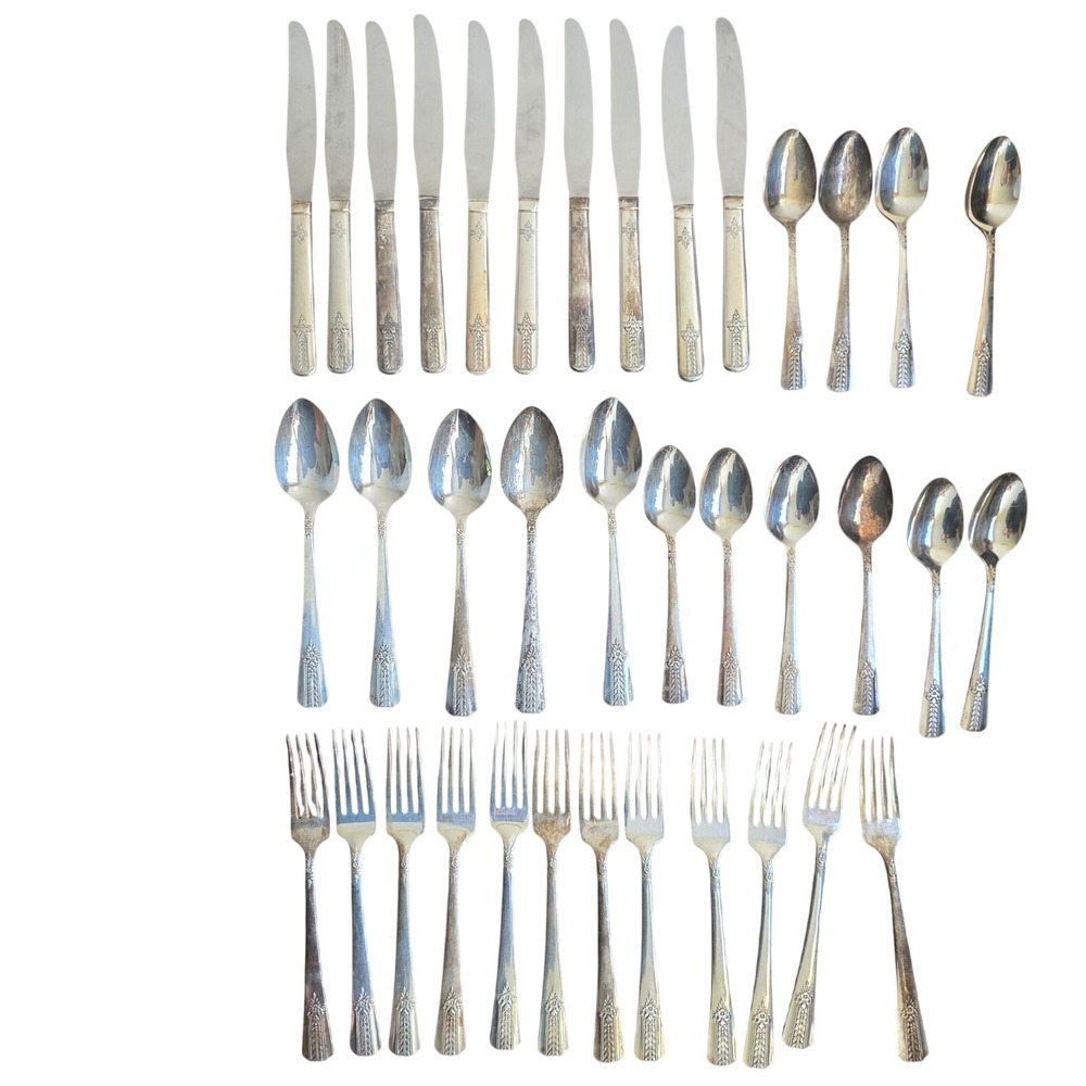 Oneida Vernon Silverplate Flatware Lot Romford 1939 Vintage Deco 39pc Set‎